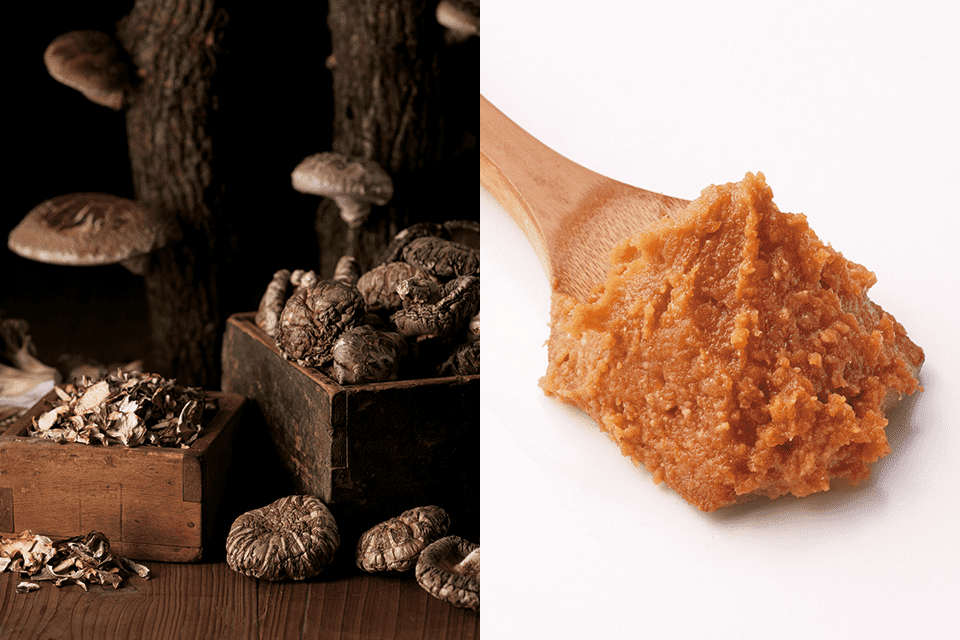 A refined umami that brings out the natural depth of nameko.