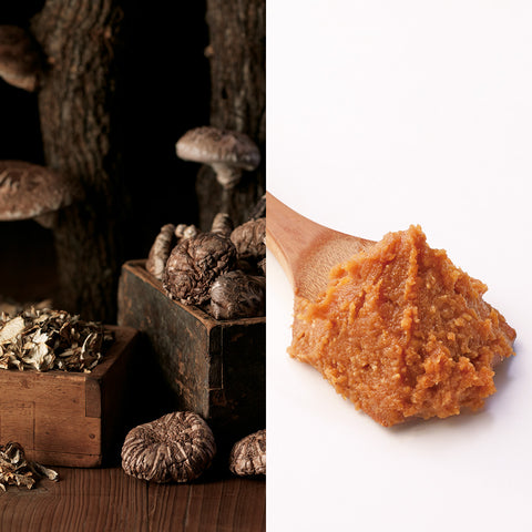 Shiitake dashi combined with rice miso.