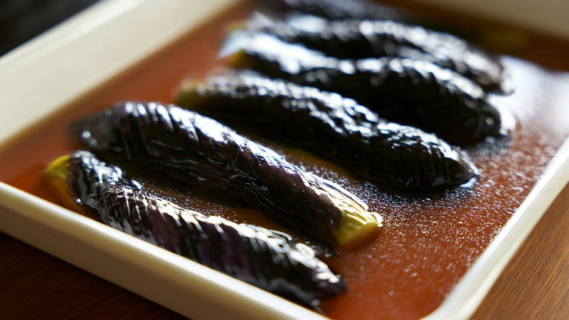 Eggplant <i>Agebitashi</i> (Deep-Fried Eggplant in Dashi Broth)
