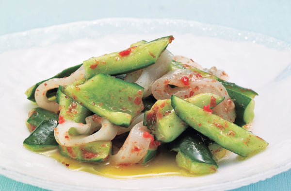 Ume-Marinated Squid and Cucumber