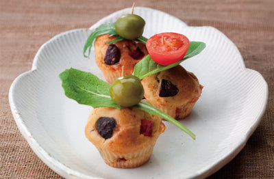 Petits Fours Salés with Olives and Red Peppers