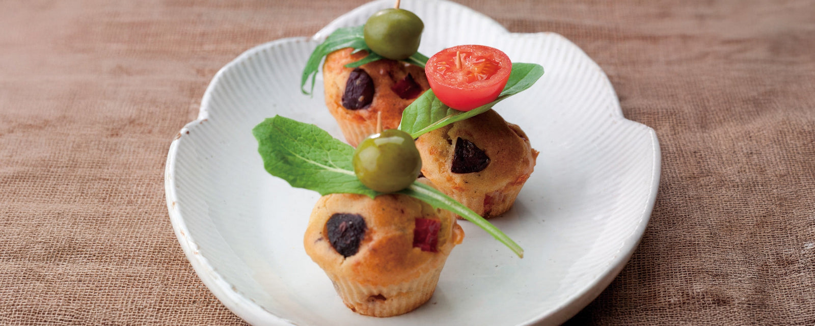Petits Fours Salés with Olives and Red Peppers