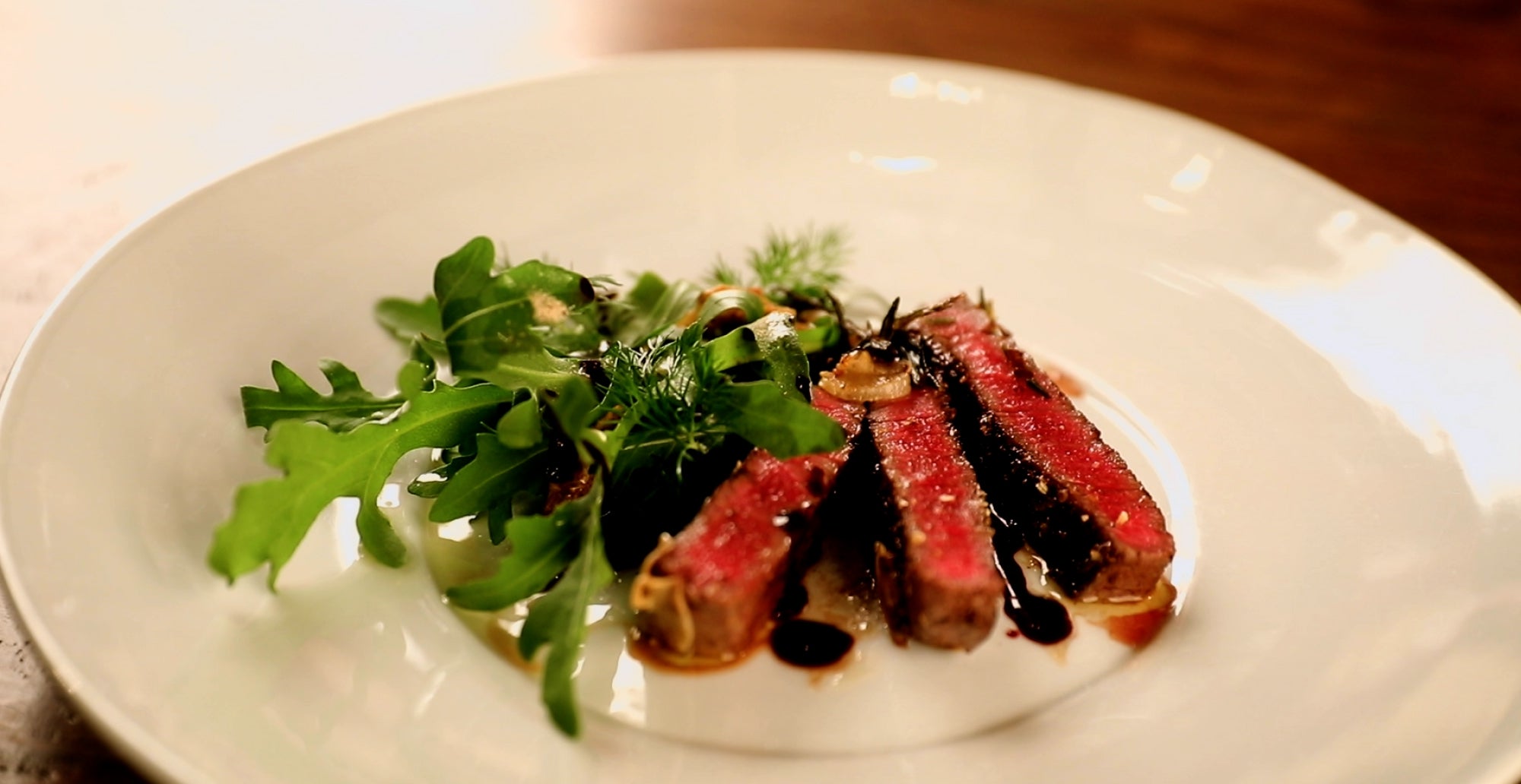 Wagyu Beef with Red Wine Dashi Sauce