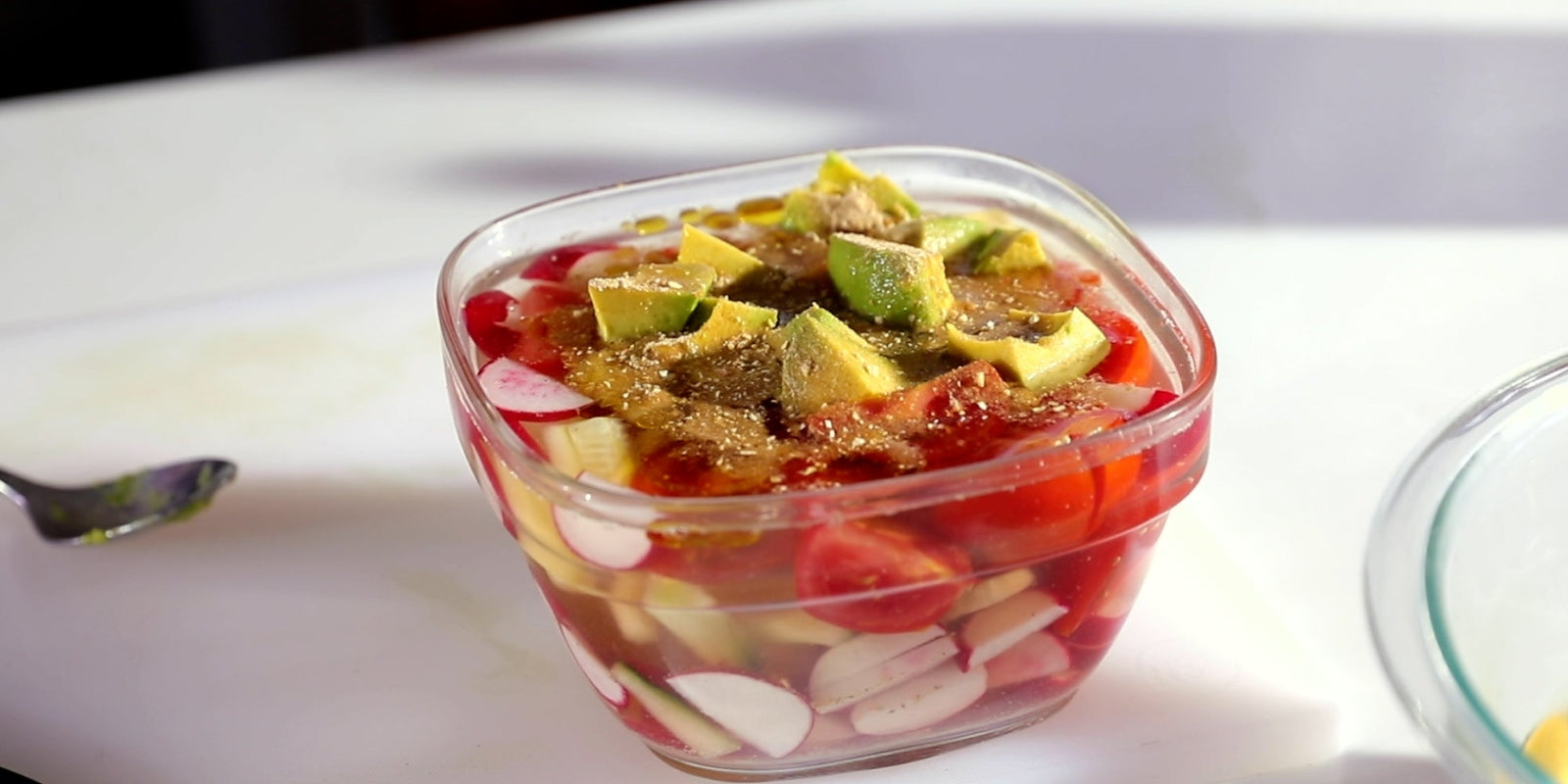 Cucumber and Red Radish Cold Soup Salad