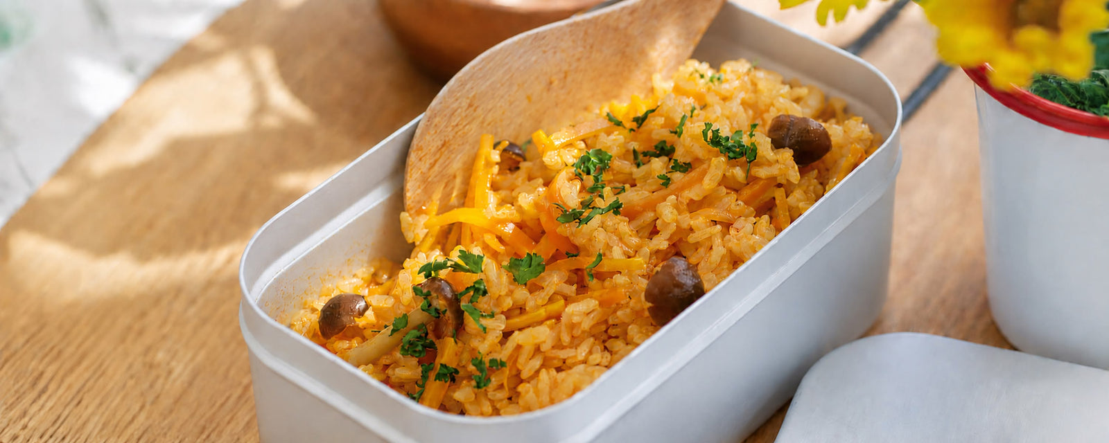 Colorful Mushroom and Carrot Pilaf