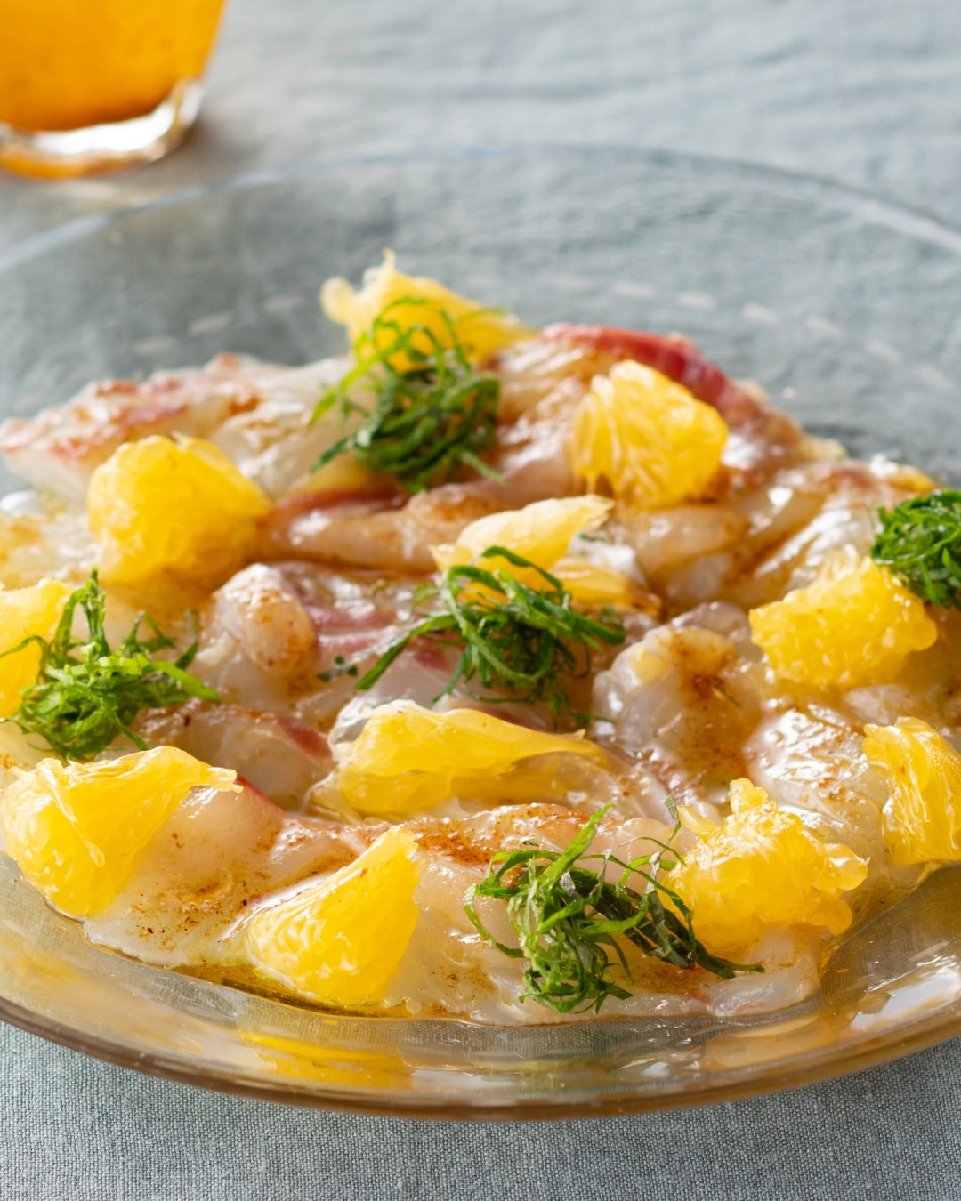White Fish Carpaccio with Amanatsu Orange