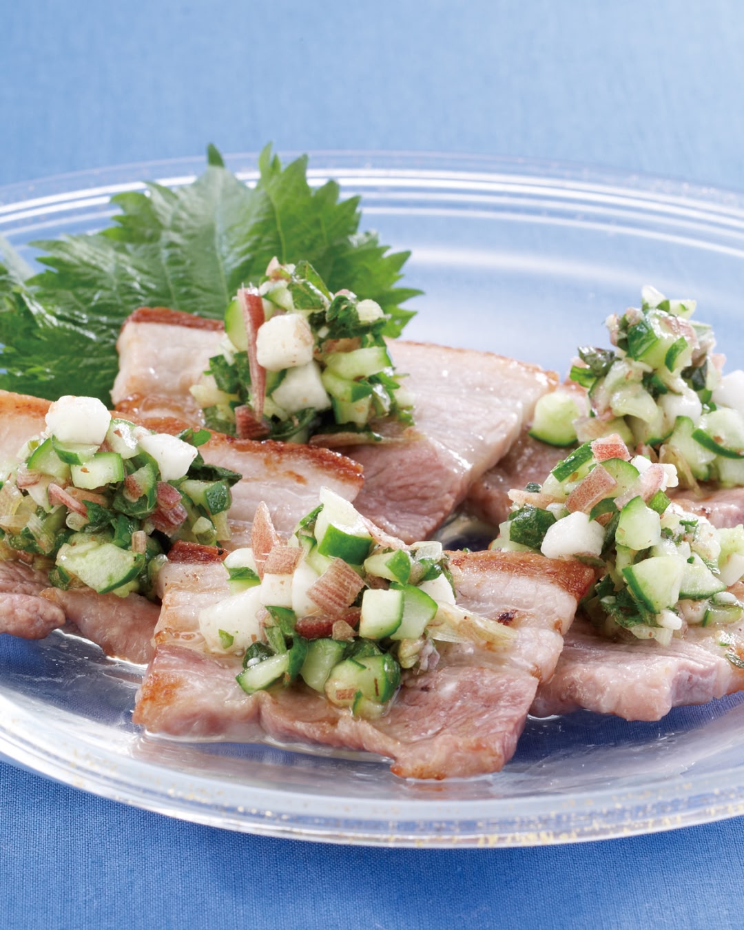 Grilled Pork with Fresh Vegetable Relish