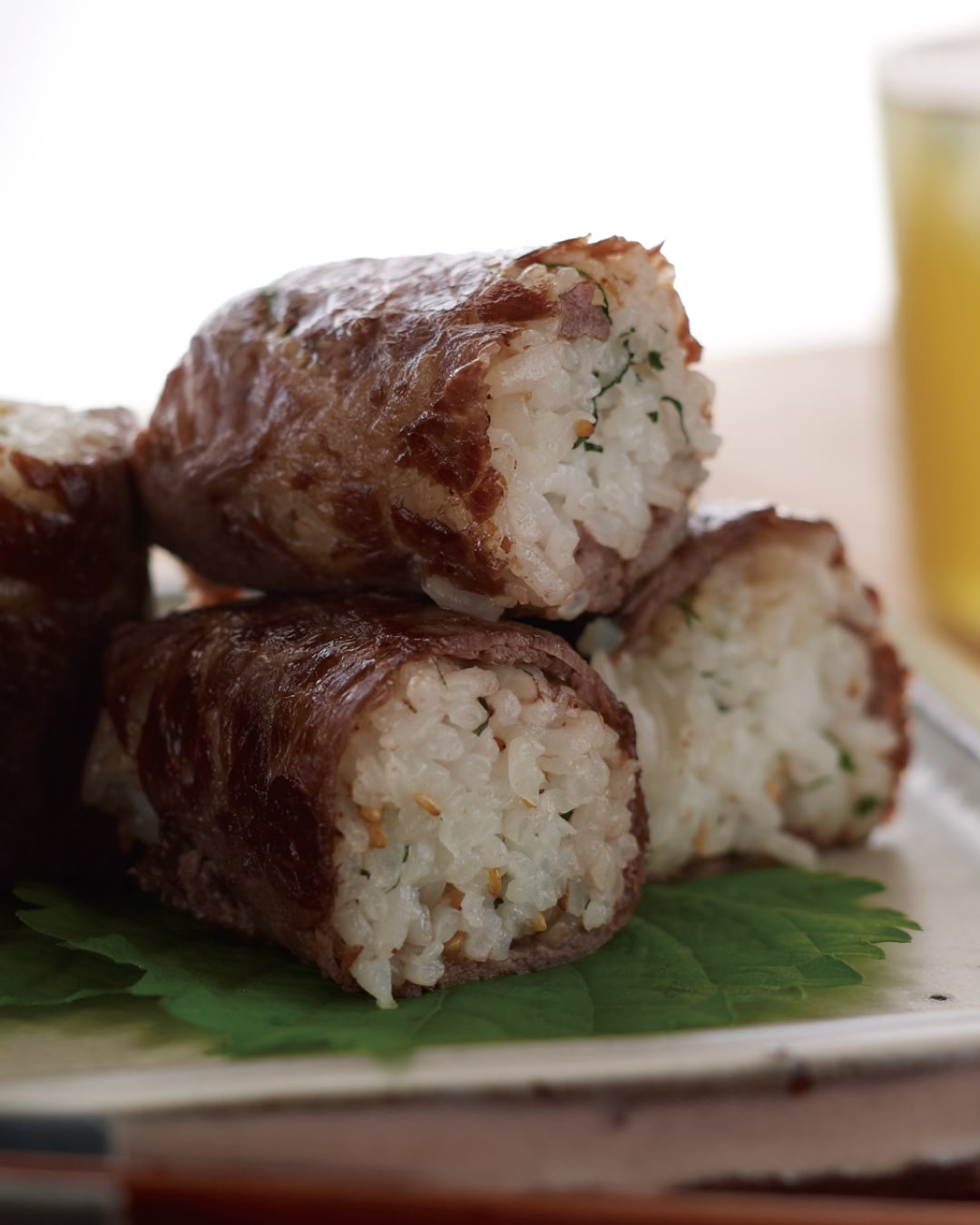 Beef-Wrapped Rice Balls