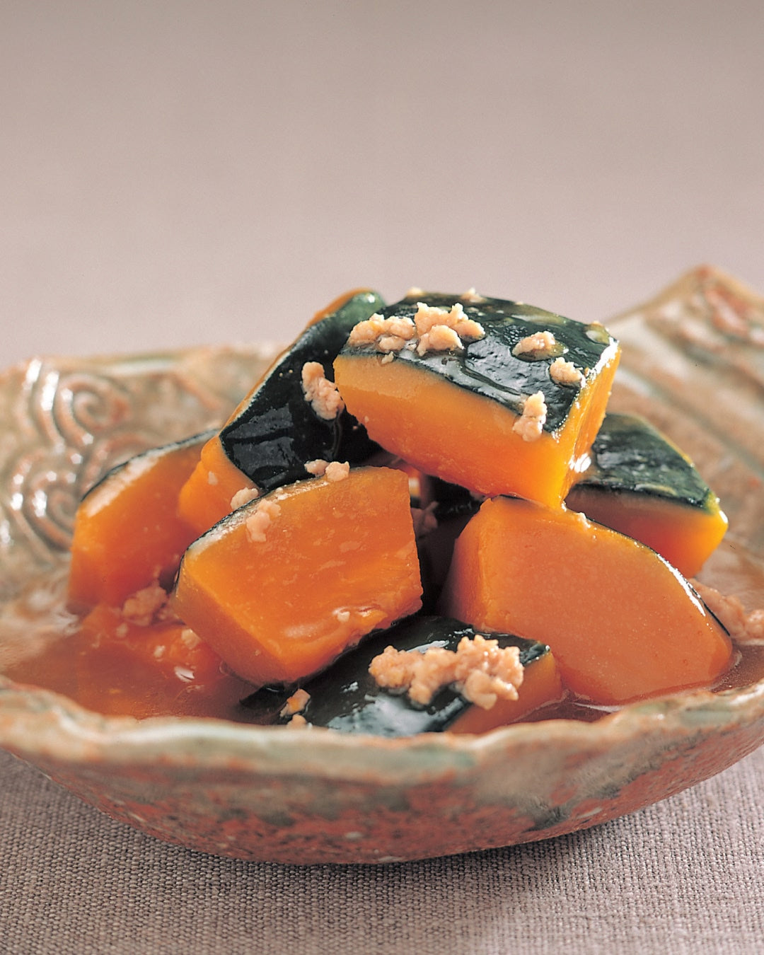 Simmered Pumpkin with Ground Chicken