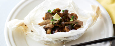 Mixed Mushrooms Baked in a Paper Pouch