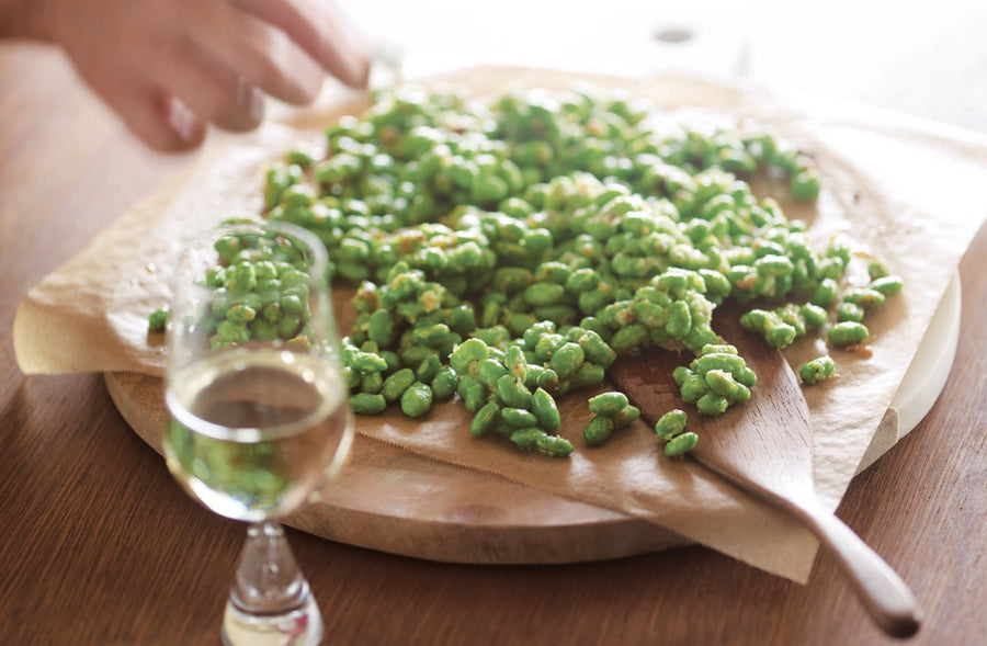 Roasted Cheesy Edamame