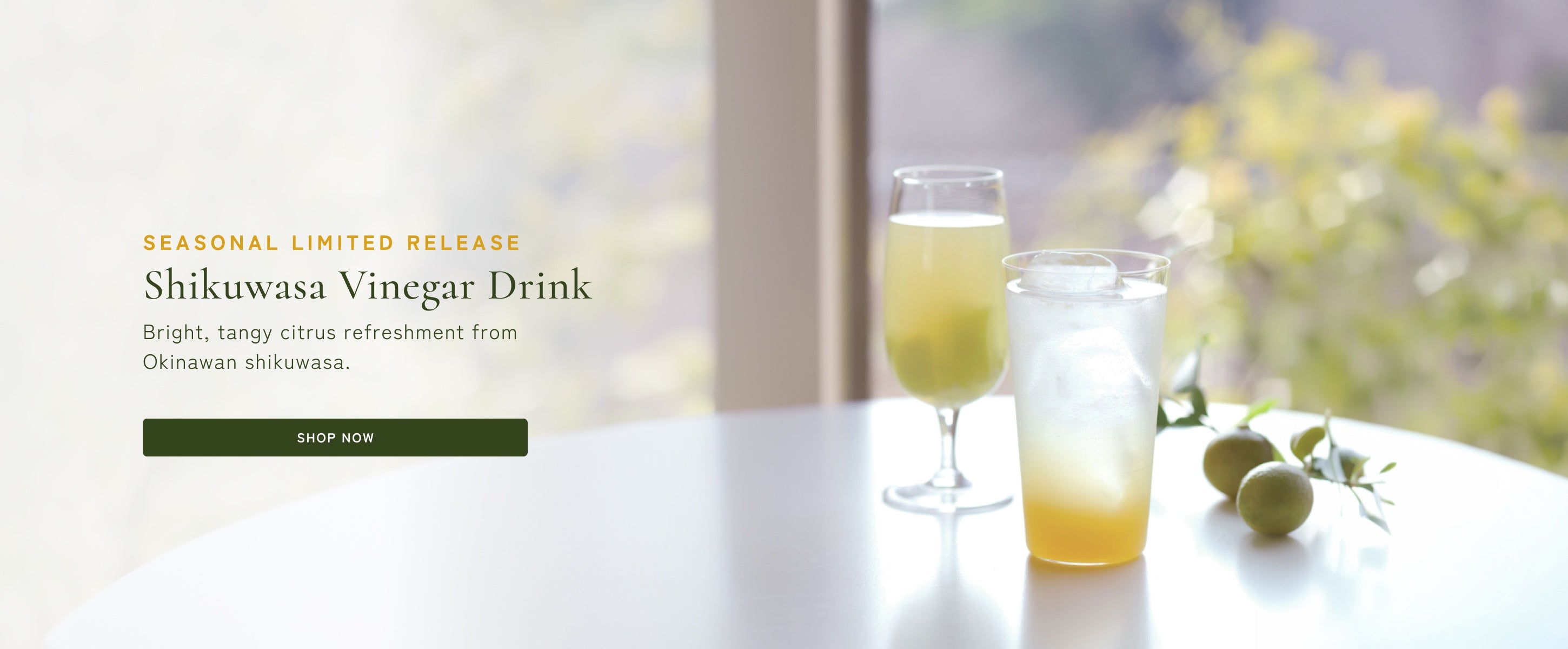 Kayanoya Seasonal Shikuwasa Vinegar Drink Concentrate made with whole Okinawan shikuwasa citrus.