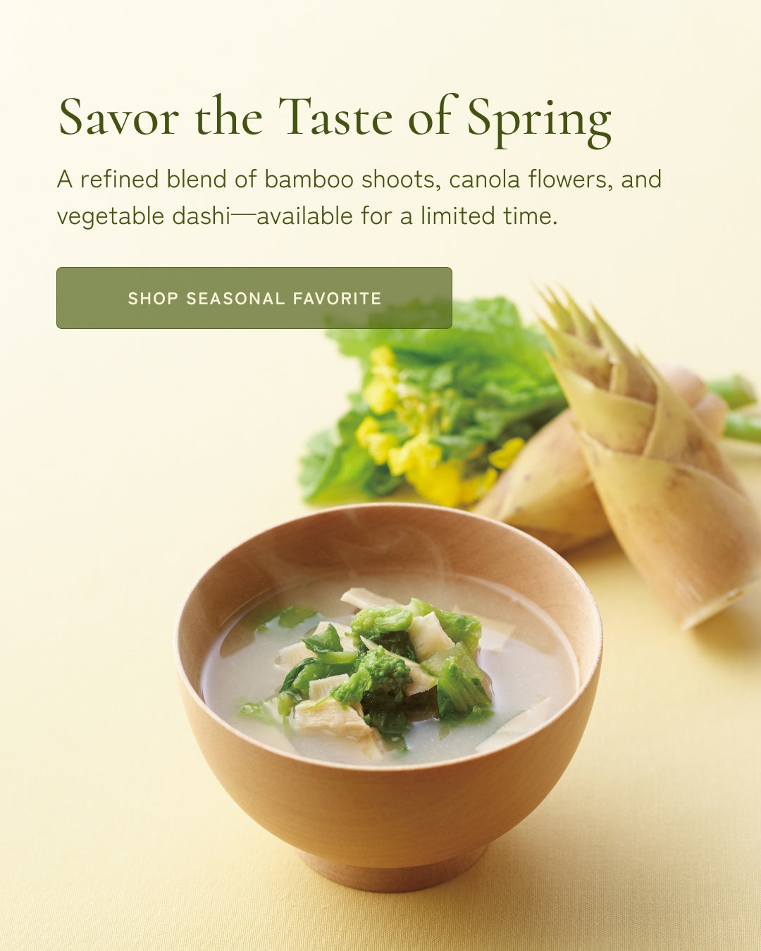 Freeze-Dried Bamboo Shoot and Canola Flower Miso Soup