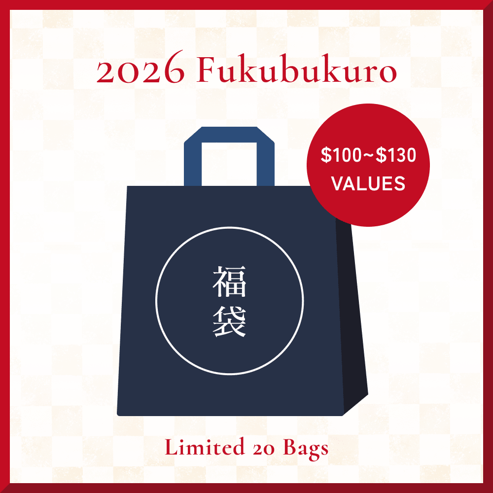 A navy blue Kayanoya GO GO Fukubukuro Lucky Bag by Kayanoya USA - Kubara Honke USA, Inc. features 2026 branding and Japanese characters. A red circle marks $100-$130 values. Only 20 exclusive bags available—limited quantity!.