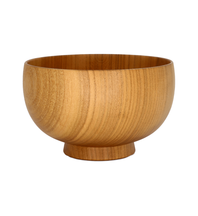 The Wooden Bowl by Kayanoya USA - Kubara Honke USA, Inc. features a simple round shape in Japanese cherry wood with a smooth finish and visible natural grain, highlighting traditional craftsmanship, displayed on a plain white background.