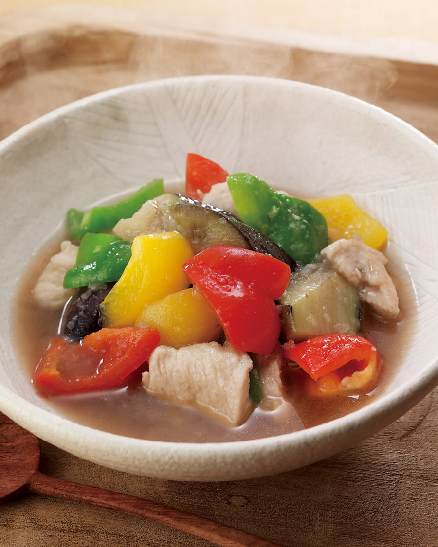 Vegetables and Chicken in Vegetable Broth