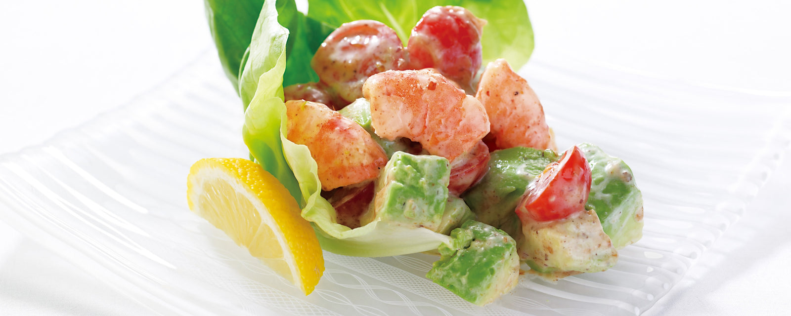 Shrimp and avocado salad with umami mayo sauce