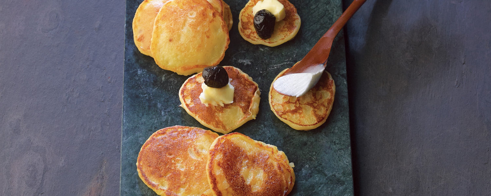 Savory-sweet dashi-infused potato pancakes