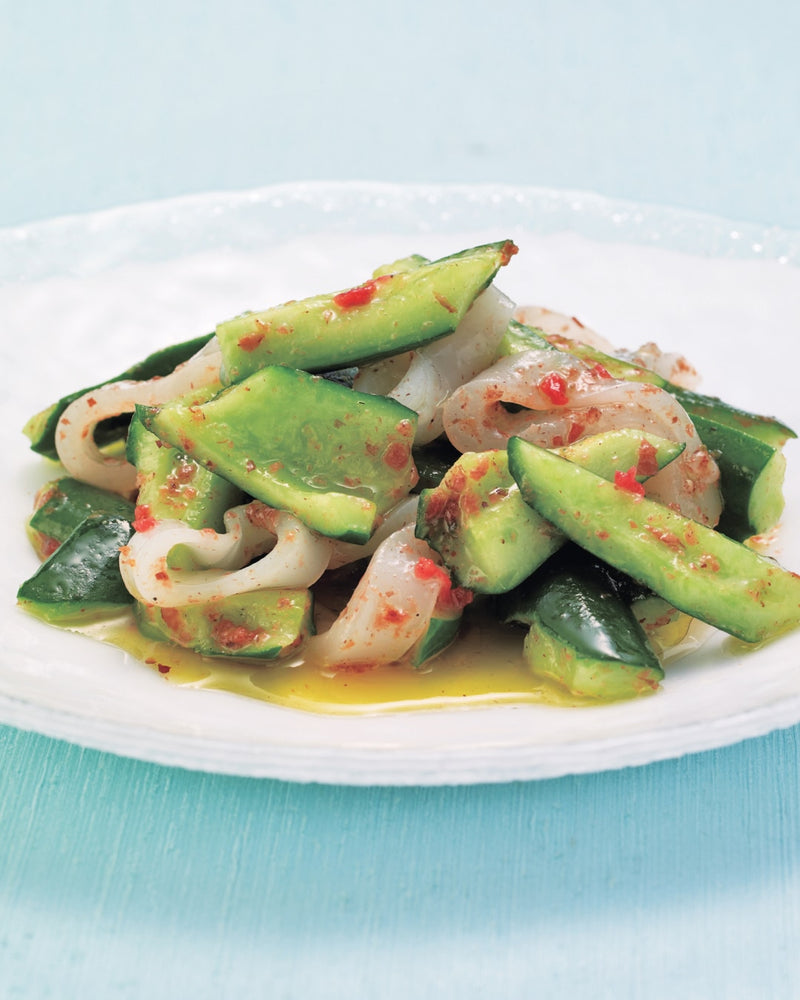 Ume-Marinated Squid and Cucumber