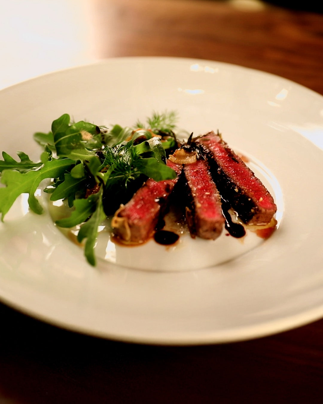 Wagyu Beef with Red Wine Dashi Sauce