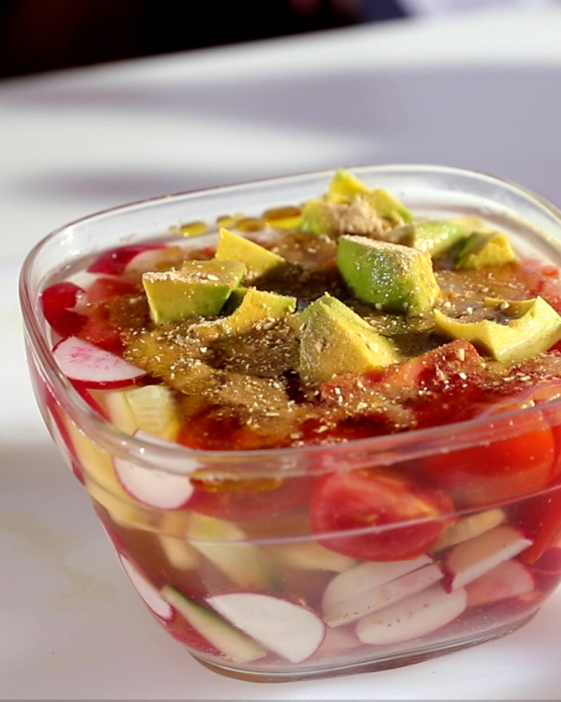 Cucumber and Red Radish Cold Soup Salad