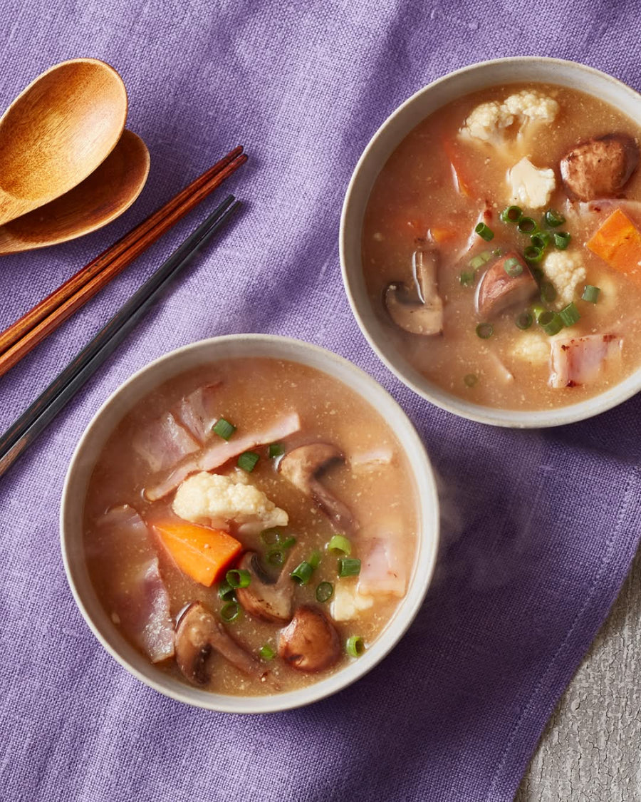 Miso Soup with Bacon and Veggies