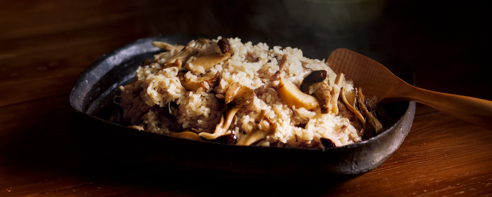 Mushroom Sticky Rice made with Kayanoya Original Dashi and a generous variety of mushrooms.